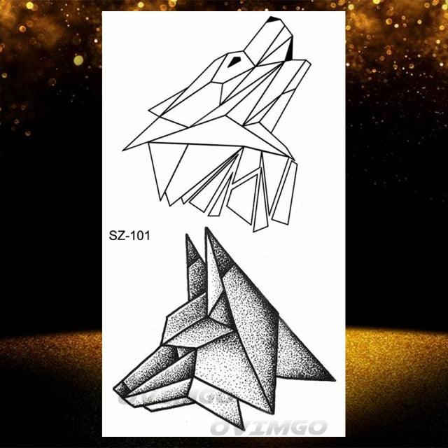 Tatouages Temporaires Forêt de Loup Noir - Design de Luxe pour Hommes