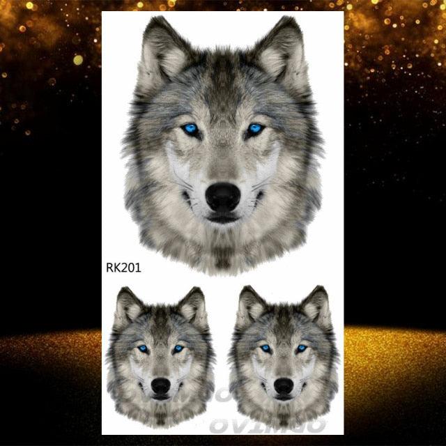 Tatouages Temporaires Forêt de Loup Noir - Design de Luxe pour Hommes
