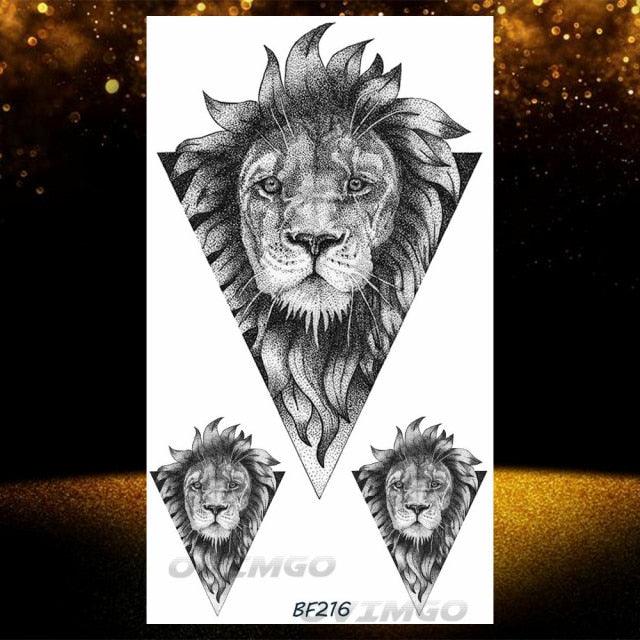 Tatouages Temporaires Forêt de Loup Noir - Design de Luxe pour Hommes
