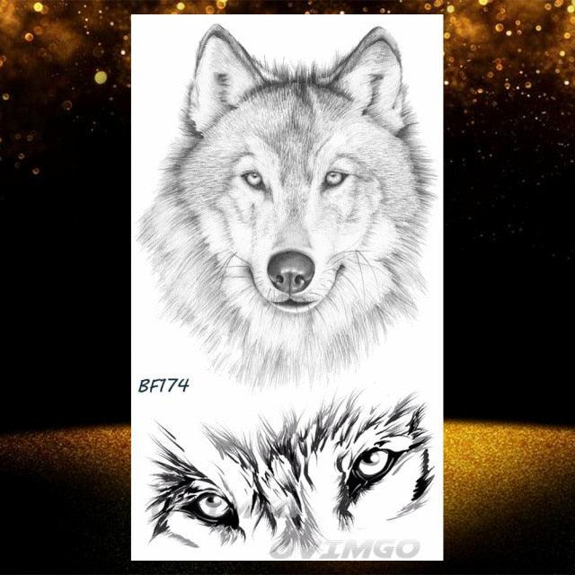 Tatouages Temporaires Forêt de Loup Noir - Design de Luxe pour Hommes