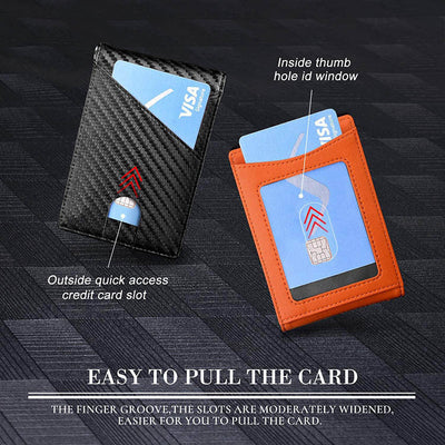 New Carbon Fiber Dollar Clip Contrast Color Pull Leather Wallet Wallet Men's Banknote Clip Wallet - Korvel
