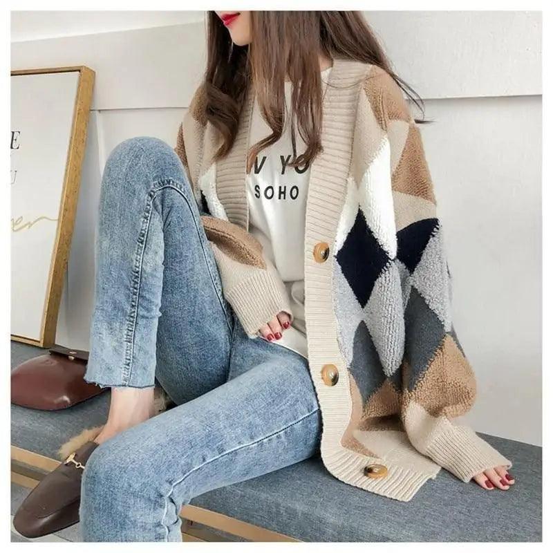 Elegant Mid-Length Knit Cardigan for Women