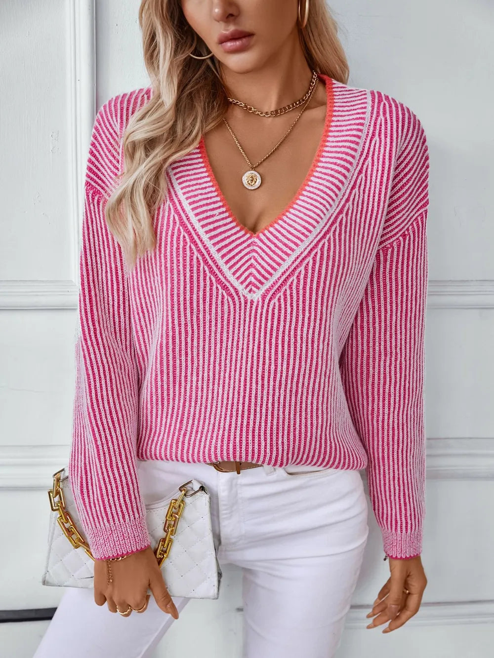 New casual pullover loose knit sweater - Korvel