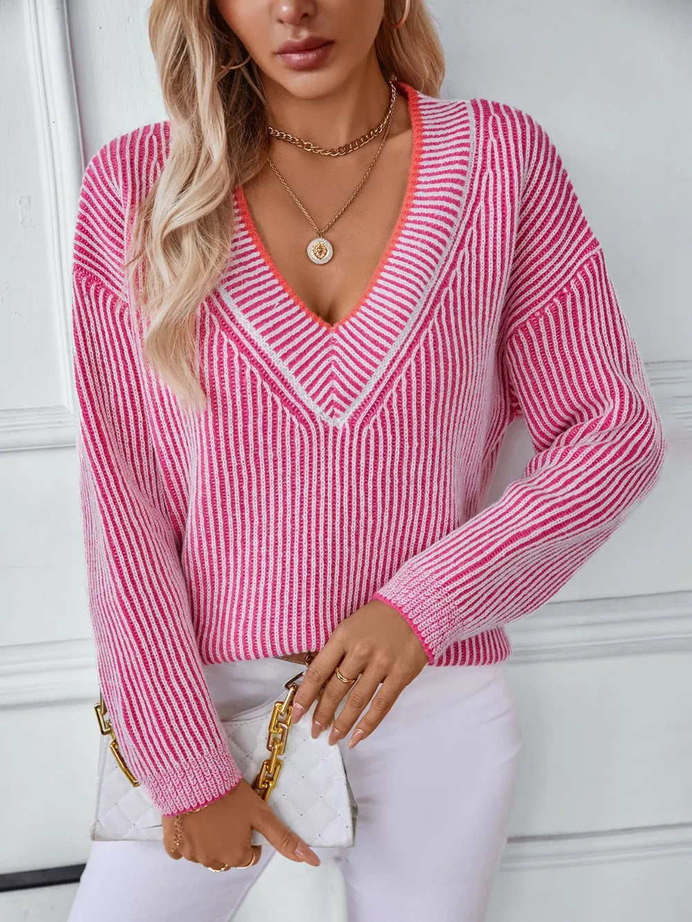 New casual pullover loose knit sweater - Korvel