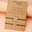 Charm Bracelet Set for Couples - Volcanic Stone & Woven Design