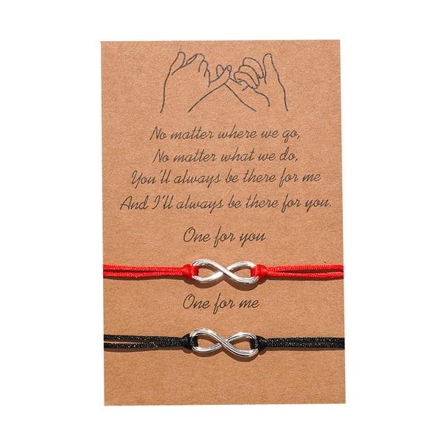 Charm Bracelet Set for Couples - Volcanic Stone & Woven Design