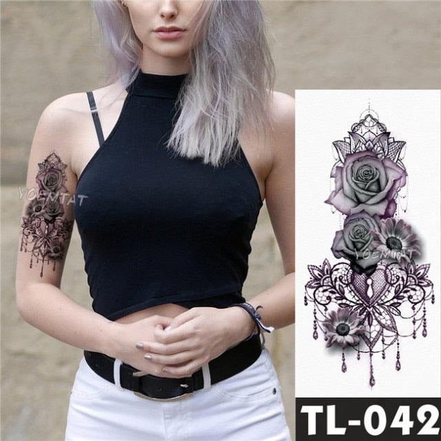 Elegant Temporary Flower Tattoos for Women - Waterproof & Stylish