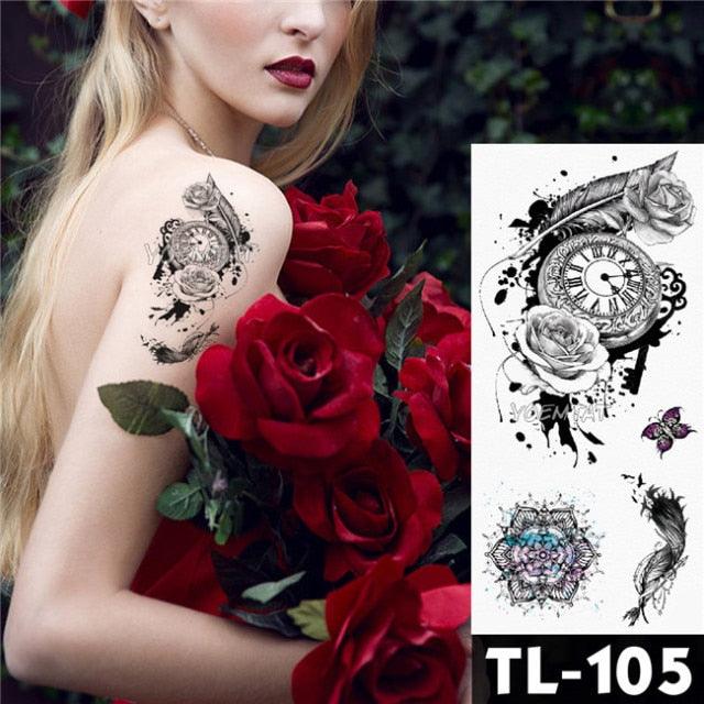 Elegant Temporary Flower Tattoos for Women - Waterproof & Stylish