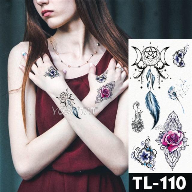 Elegant Temporary Flower Tattoos for Women - Waterproof & Stylish