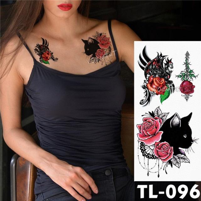 Elegant Temporary Flower Tattoos for Women - Waterproof & Stylish