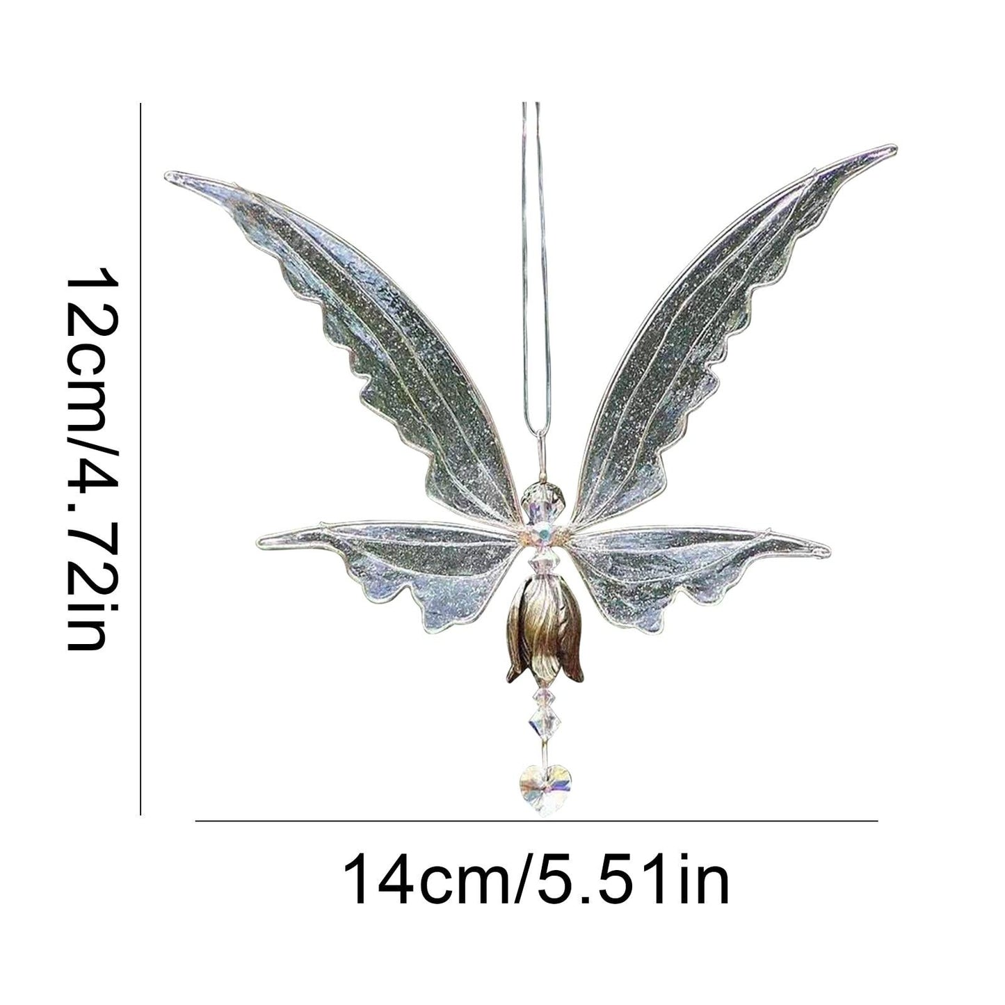 Crystal Guardian Angel Wing Sun Catcher - Elegant Home Decor