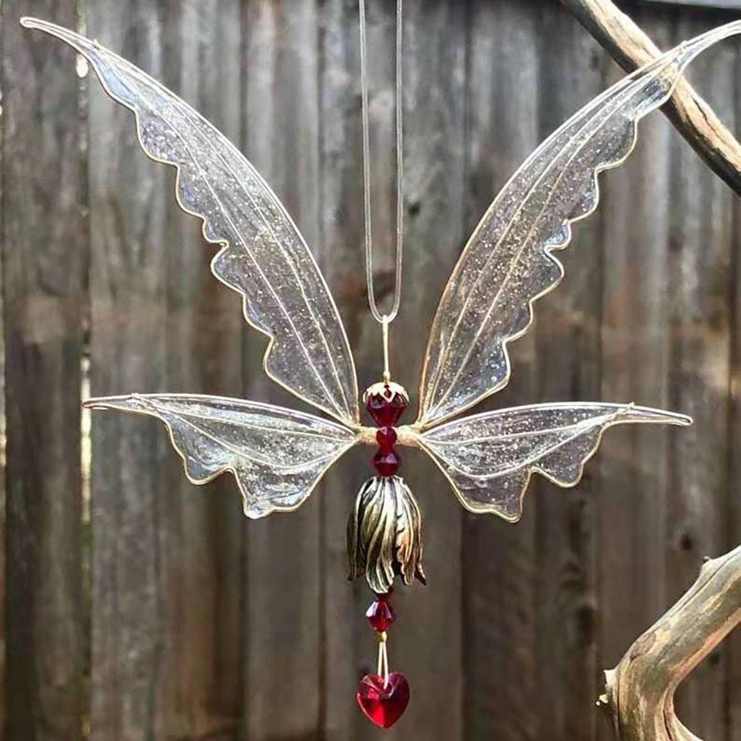 Crystal Guardian Angel Wing Sun Catcher - Elegant Home Decor