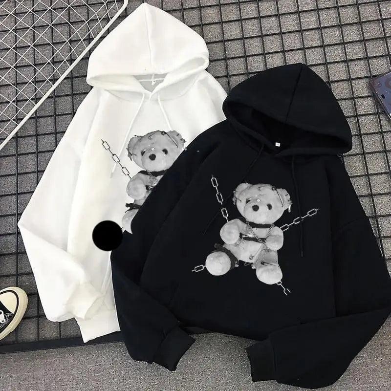 Vintage Oversized Dark Hoodie for Women