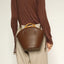 Elegant Bamboo Handle Bucket Bag in Soft Leather