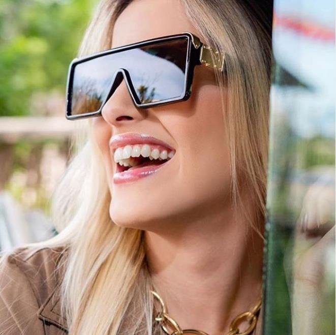 Stylish Black & White Square Sunglasses for Men & Women