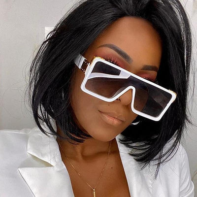 Stylish Black & White Square Sunglasses for Men & Women