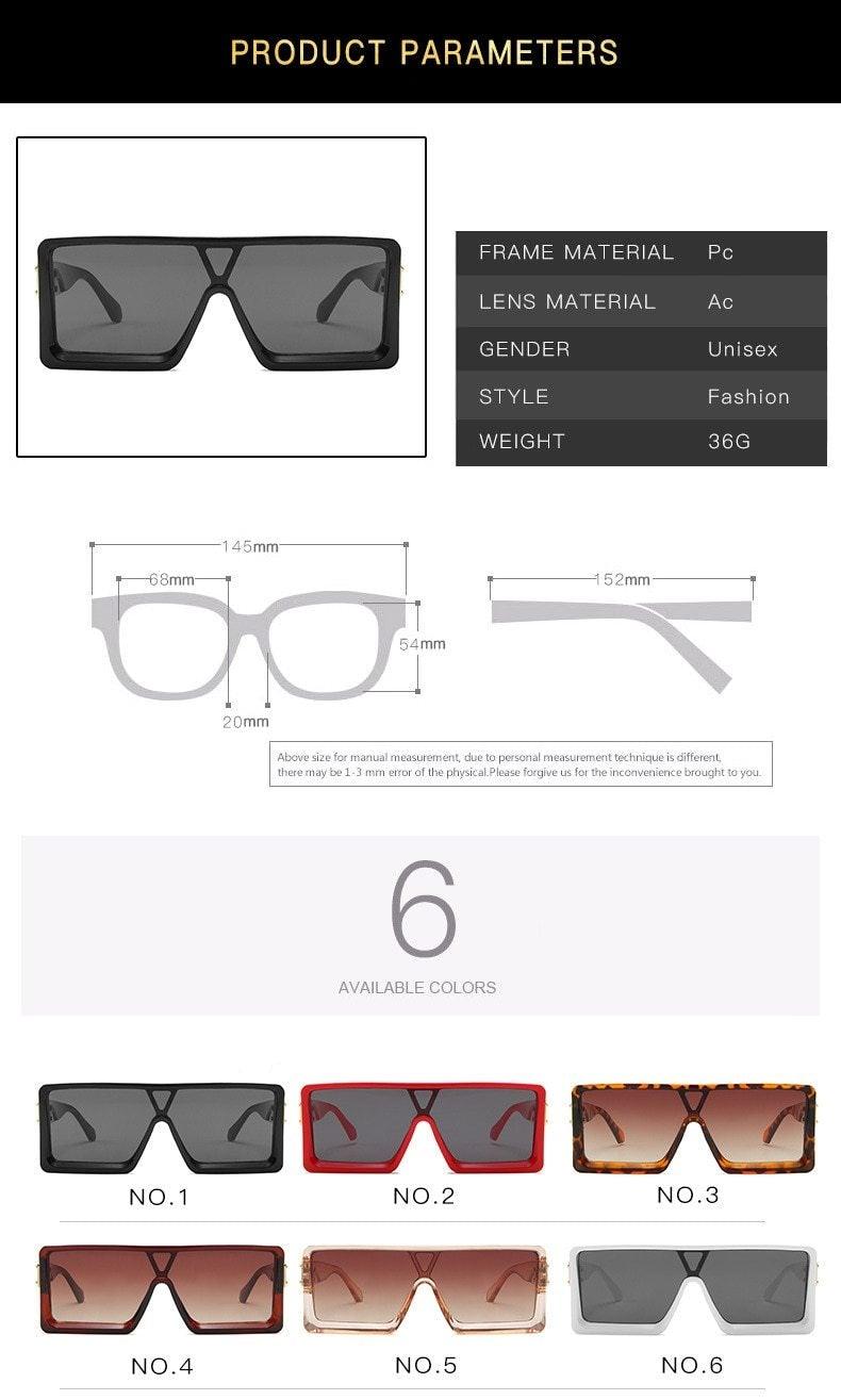 Stylish Black & White Square Sunglasses for Men & Women