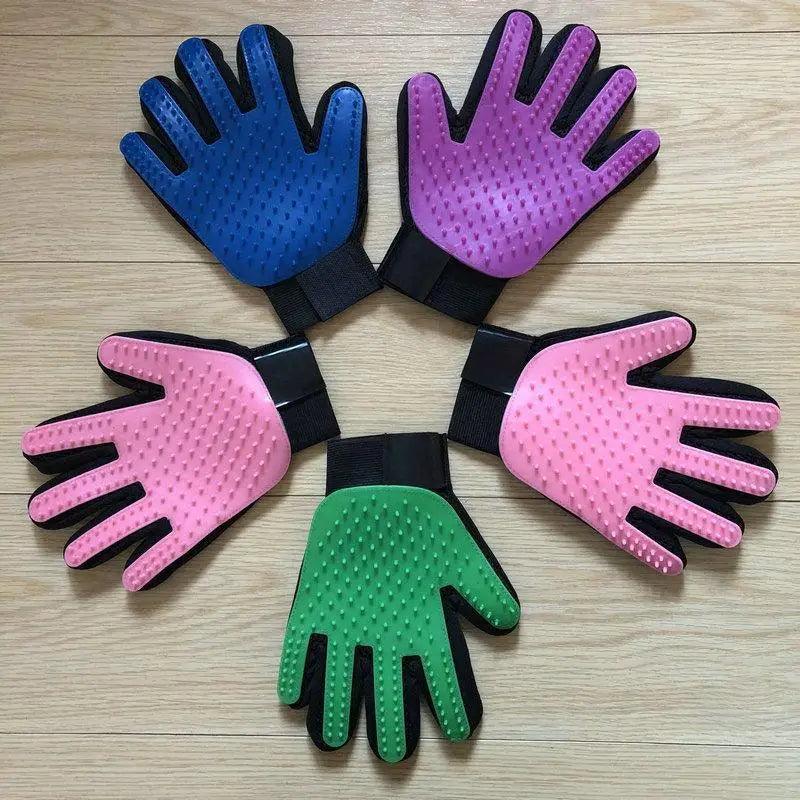 Gants de toilettage doux pour animaux de compagnie pour un retrait de poils sans effort