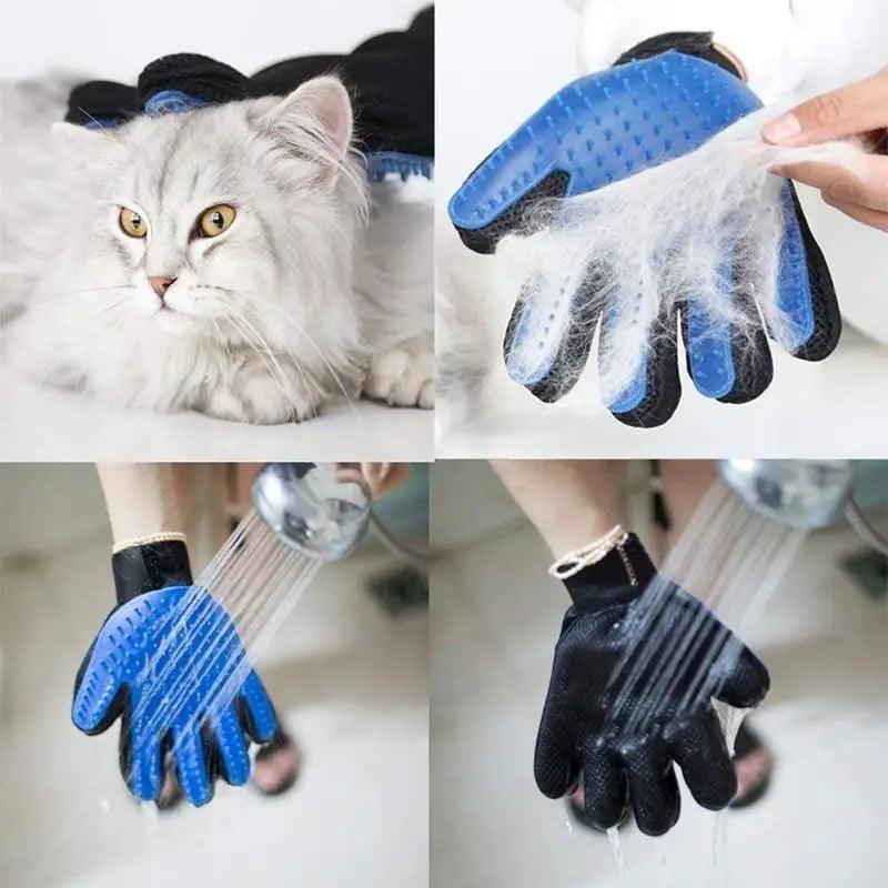 Gants de toilettage doux pour animaux de compagnie pour un retrait de poils sans effort