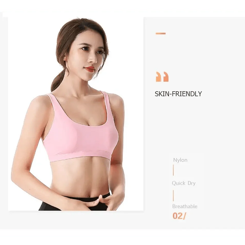 Elegance Fitness Sports Bra for Women - Crisscross Design