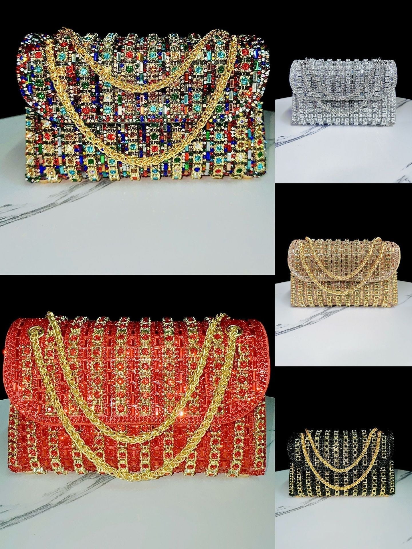 Elegant Rhinestone Clutch Handbag for Evening Events