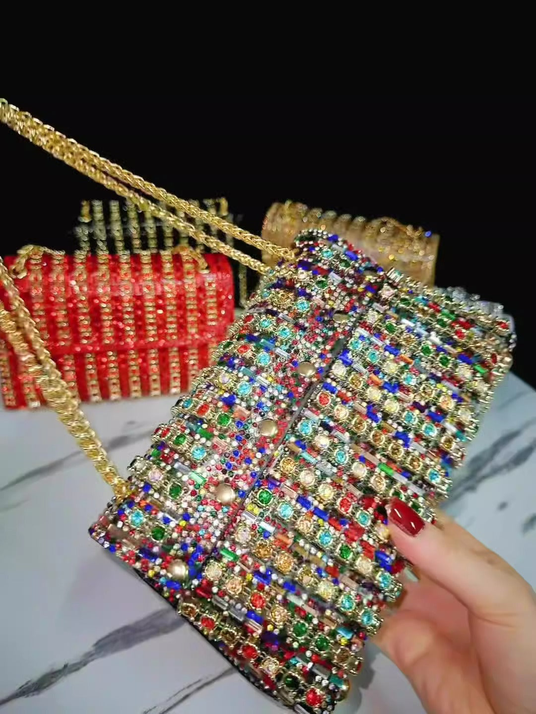 Elegant Rhinestone Clutch Handbag for Evening Events