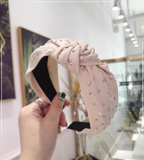 Bandeau en perles et strass fait main élégant pour femmes