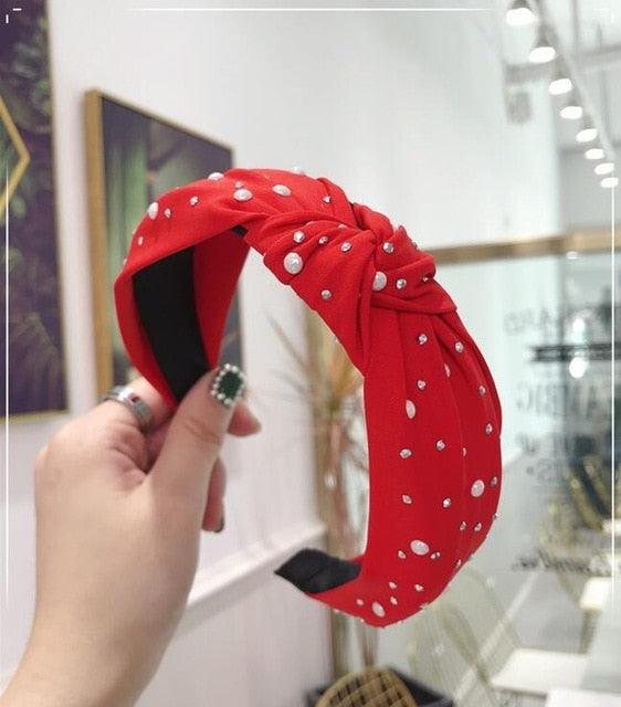 Bandeau en perles et strass fait main élégant pour femmes