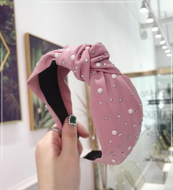 Bandeau en perles et strass fait main élégant pour femmes