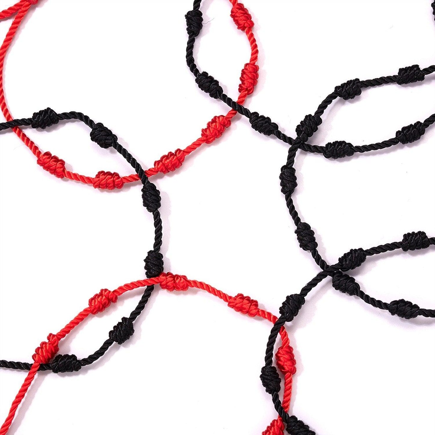 Handmade Braided Rope Couple Bracelet - Adjustable Red Cord