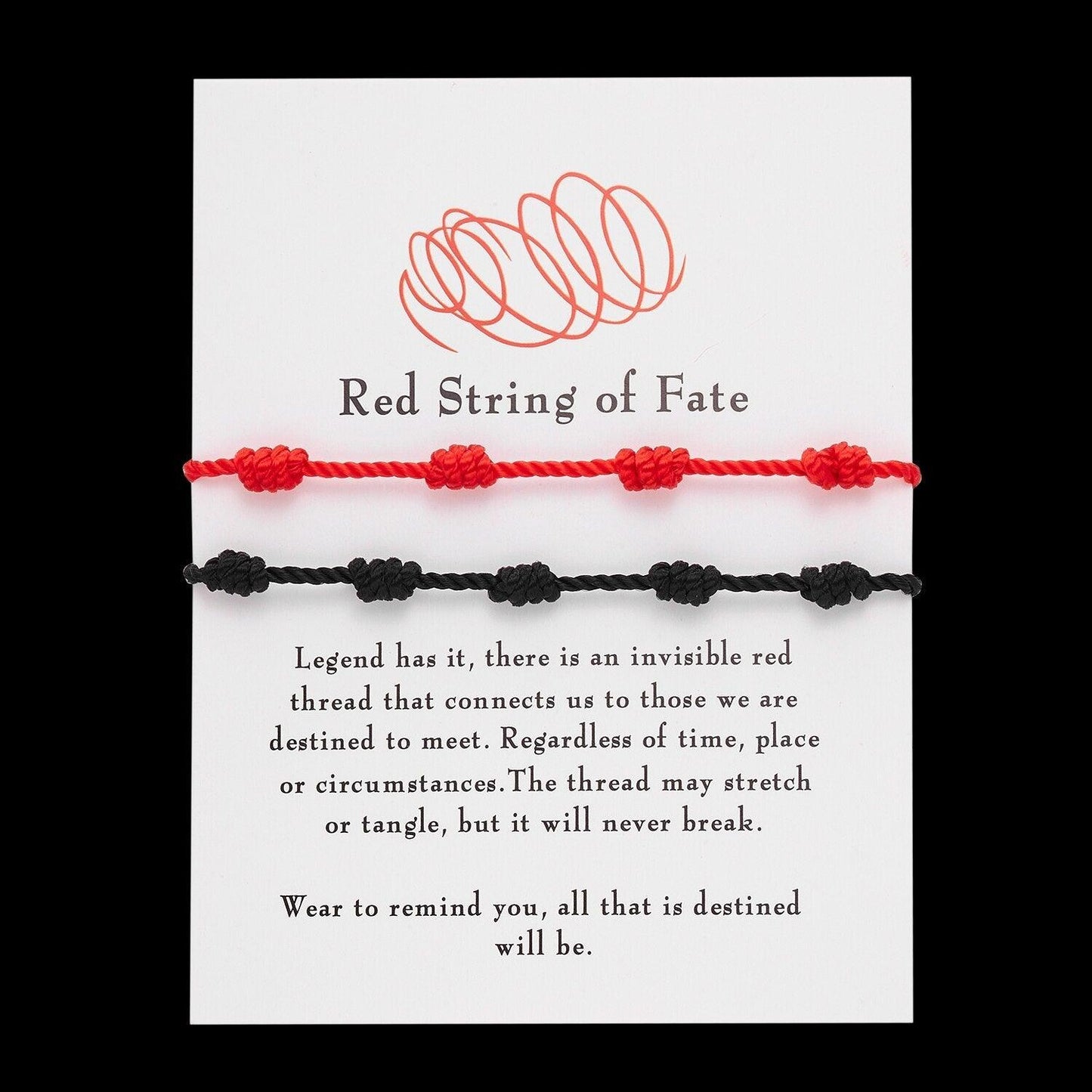 Handmade Braided Rope Couple Bracelet - Adjustable Red Cord