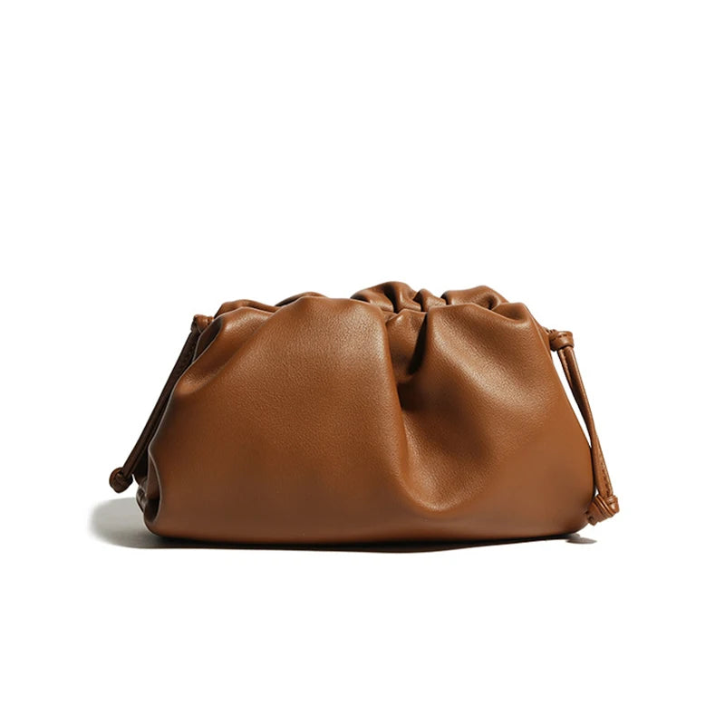 New Fashion Solid Color Headbag For Women Soft Leather Shoulder Crossbody Bag Female Travel Casual Bags - Korvel