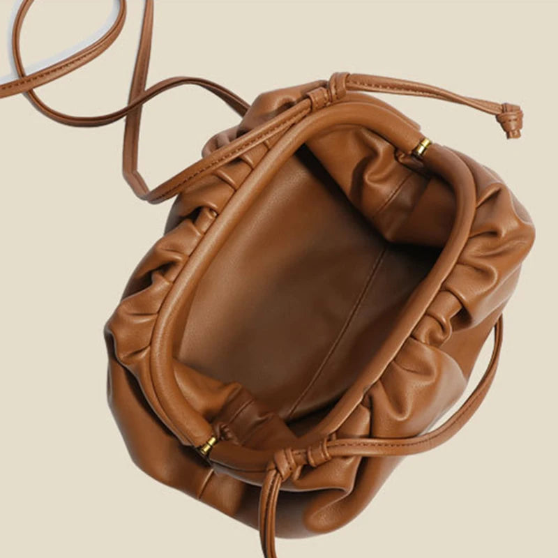 New Fashion Solid Color Headbag For Women Soft Leather Shoulder Crossbody Bag Female Travel Casual Bags - Korvel