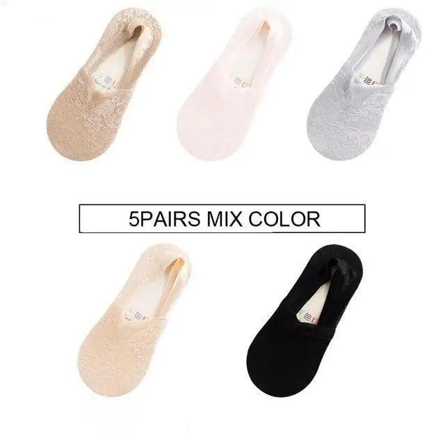 Chaussettes Cheville en Dentelle Fleur pour Femmes - Confort en Coton Respirant