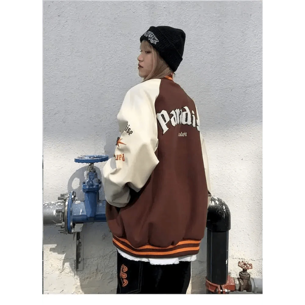 Veste Varsity Unisexe Tendance avec Design Unique en Patchwork