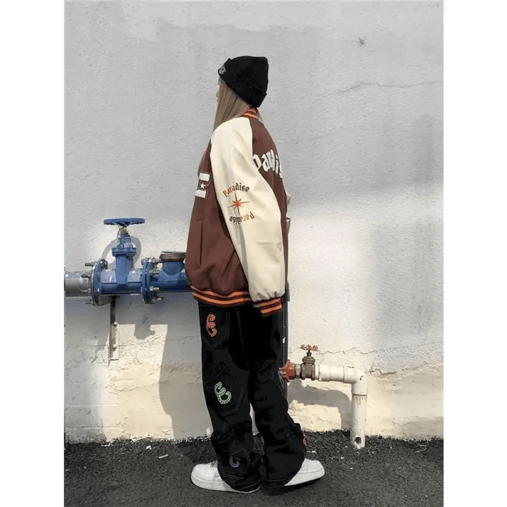 Veste Varsity Unisexe Tendance avec Design Unique en Patchwork