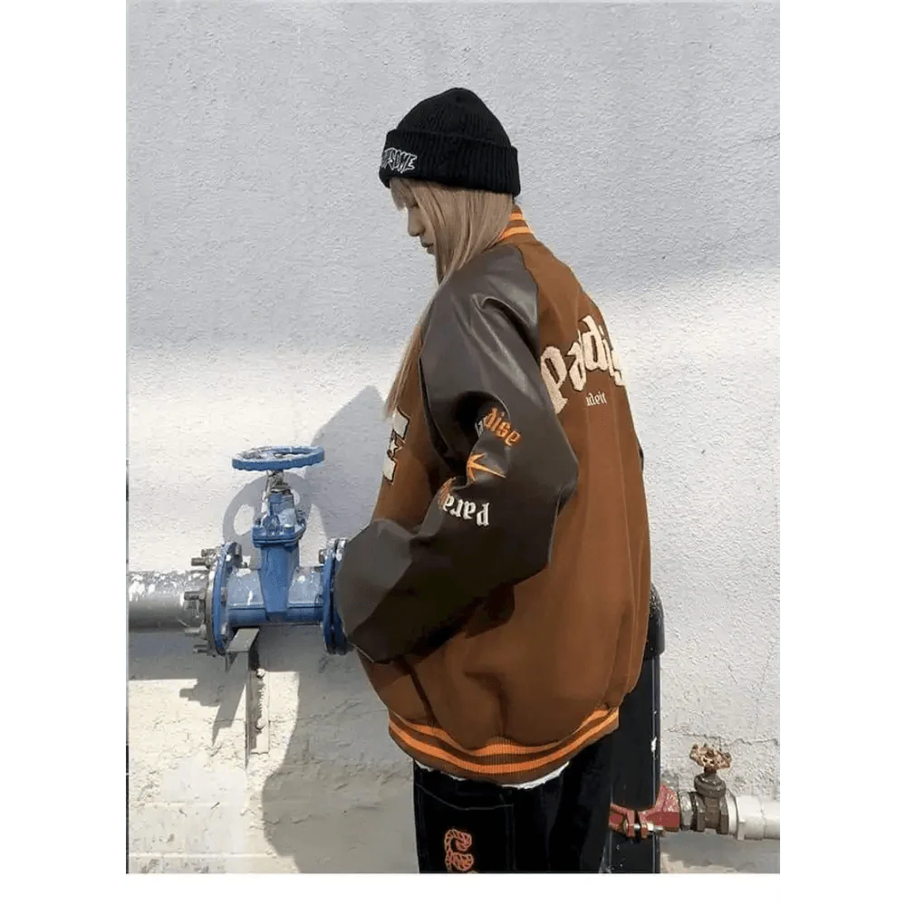 Veste Varsity Unisexe Tendance avec Design Unique en Patchwork