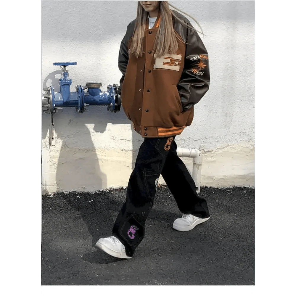Veste Varsity Unisexe Tendance avec Design Unique en Patchwork