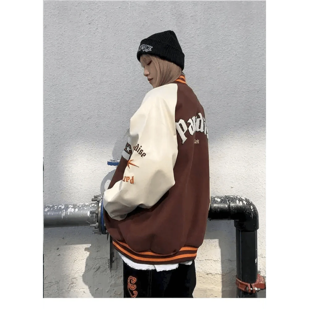 Veste Varsity Unisexe Tendance avec Design Unique en Patchwork