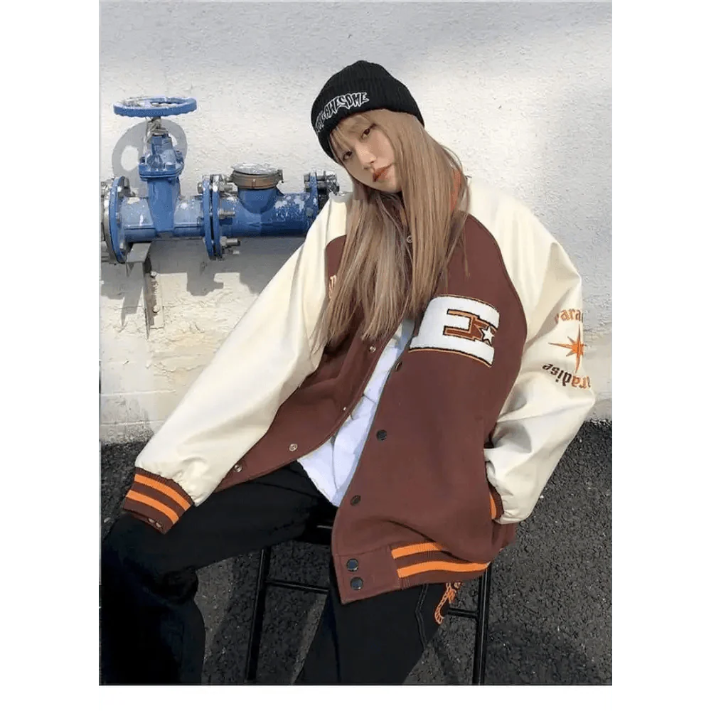 Veste Varsity Unisexe Tendance avec Design Unique en Patchwork