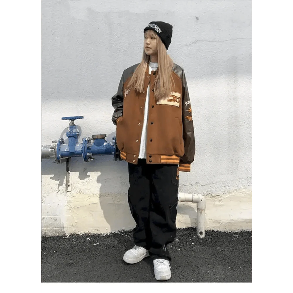 Veste Varsity Unisexe Tendance avec Design Unique en Patchwork