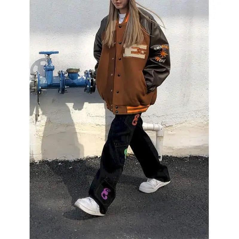Veste Varsity Unisexe Tendance avec Design Unique en Patchwork