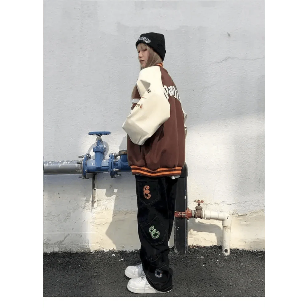 Veste Varsity Unisexe Tendance avec Design Unique en Patchwork