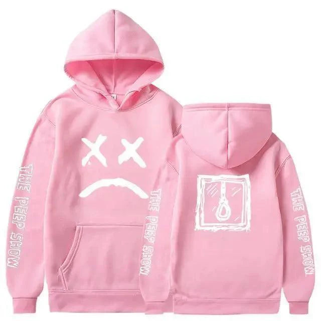Trendy Smiling Face Print Pullover Hoodies for Couples - Unisex Streetwear Sweatshirts - Korvel