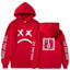 Trendy Smiling Face Print Pullover Hoodies for Couples - Unisex Streetwear Sweatshirts - Korvel