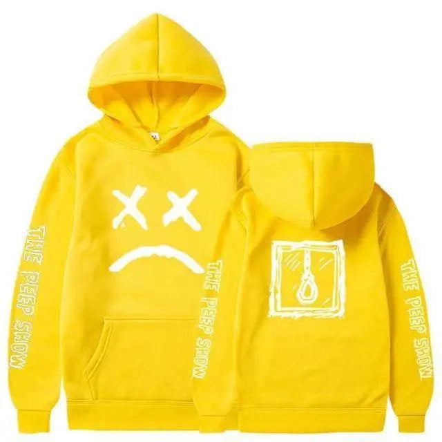 Trendy Smiling Face Print Pullover Hoodies for Couples - Unisex Streetwear Sweatshirts - Korvel
