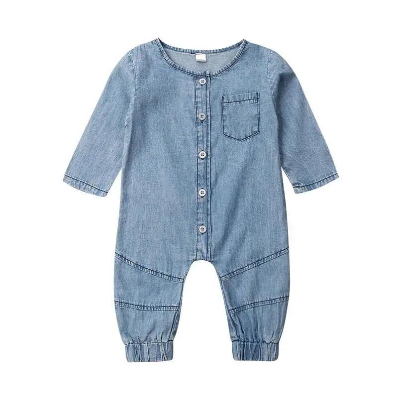 Mono de mezclilla suave para bebés - Elegante y cómodo