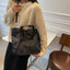 Sac à bandoulière grande capacité avec couture géométrique
