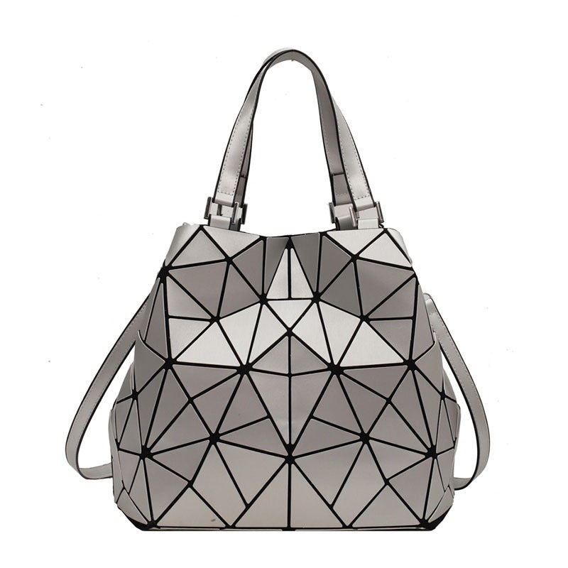 Sac à bandoulière grande capacité avec couture géométrique