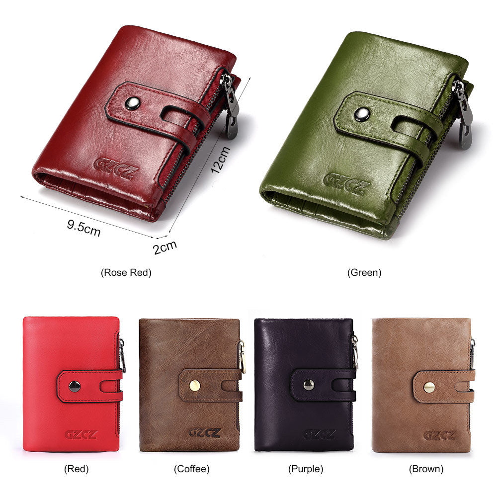 New Ladies Wallet Short Fashion Clutch Double Zipper Buckle Coin Bag Multifunctional Card Holder - Korvel